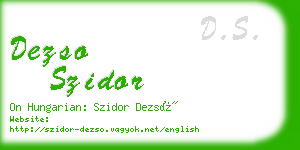 dezso szidor business card